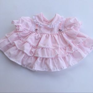 Vintage baby girl lace polkadot party dress💗